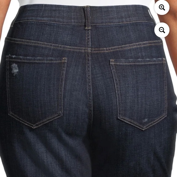 Terra and Sky Women’s Plus Pull On Dark Wash Denim Capris Size 3X (24W-26W) NWT - Picture 7 of 9